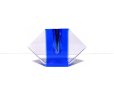 画像2: 特-６９３　クリスタルガラス花器　菱形ブルー（１点限り） (2)