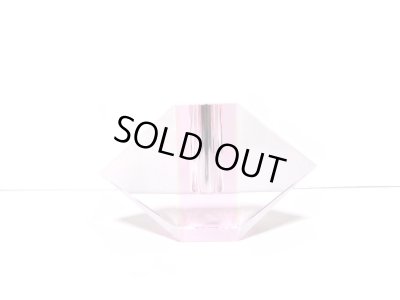 画像3: 特-５５５　クリスタルガラス花器　菱形ピンク（１点限り）