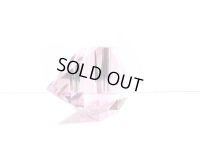 画像7: 特-５５５　クリスタルガラス花器　菱形ピンク（１点限り）