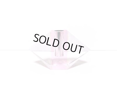 画像8: 特-５５５　クリスタルガラス花器　菱形ピンク（１点限り）