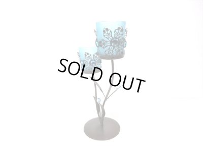 画像8: 特-５５４　ブルーガラス キャンドルスタンド