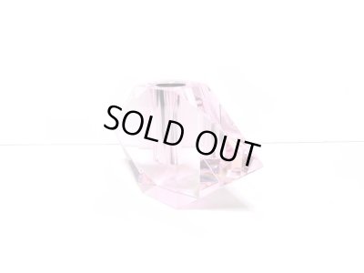 画像4: 特-５５５　クリスタルガラス花器　菱形ピンク（１点限り）