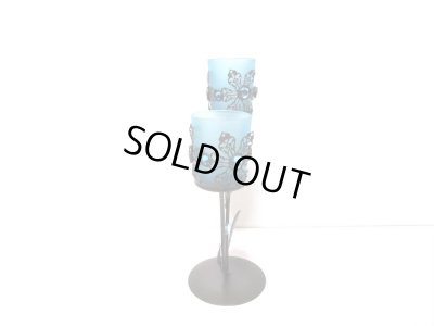 画像5: 特-５５４　ブルーガラス キャンドルスタンド