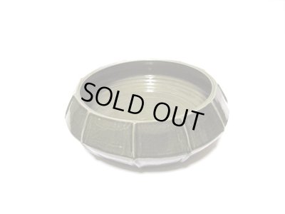 画像8: 手作り濃緑ビードロ釉１０号面取り丸水盤　T-３０－１０