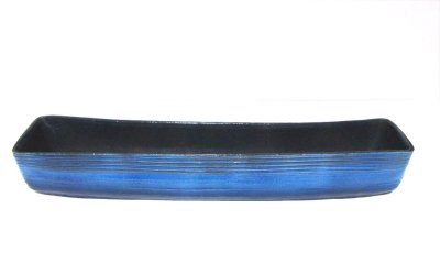 画像11: 手造り １７号トルコ青釉短冊水盤　T-３０-９ 