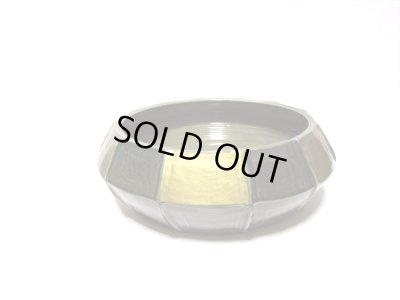 画像3: 手作り濃緑ビードロ釉１０号面取り丸水盤　T-３０－１０