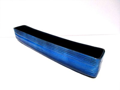 画像3: 手造り １７号トルコ青釉短冊水盤　T-３０-９ 