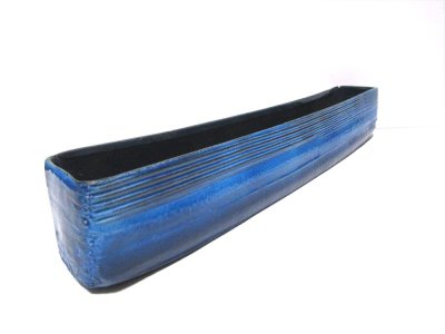 画像10: 手造り １７号トルコ青釉短冊水盤　T-３０-９ 