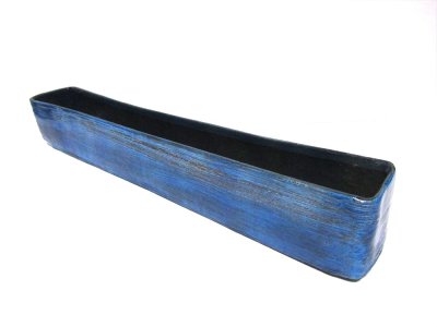 画像9: 手造り １７号トルコ青釉短冊水盤　T-３０-９ 