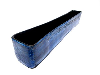 画像6: 手造り １７号トルコ青釉短冊水盤　T-３０-９ 