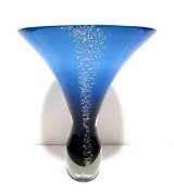ガラス花器　涼４-３Ａ　ブルーしらとり型