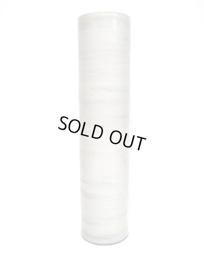 画像3: 手作り　白釉刷毛目１５号筒型花器　T-３０－４４