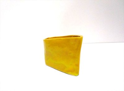 画像5: 手造り　黄色変形菱型花器　T-３０－３８