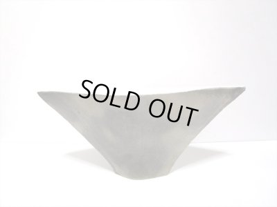 画像8: 特-５７３　手作り金彩墨色１４号舟形花器