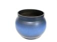 画像2: 一品作　手造り藍色８.５号丸壺型花器　T-３０－４６ (2)