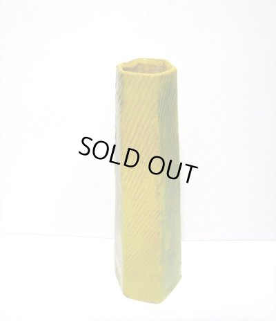 画像6: 特-５９４　手造り黄釉１４号六角筒型花器