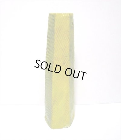 画像3: 特-５９４　手造り黄釉１４号六角筒型花器