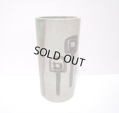 画像6: 特-５９５　手作り織部１０号丸筒型花器