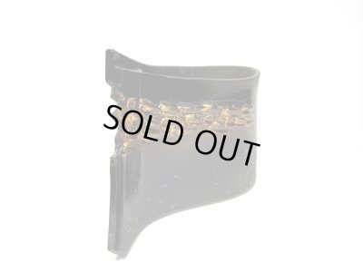 画像9: 手造り １０号黒/金 角ウエーブ合わせ花器　T-３１-１６