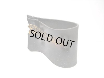 画像4: 手造り １０号黒/金 角ウエーブ合わせ花器　T-３１-１６