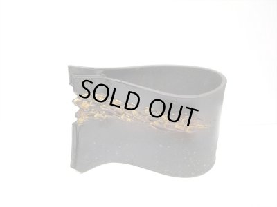 画像3: 手造り １０号黒/金 角ウエーブ合わせ花器　T-３１-１６