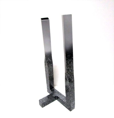 画像7: 銅やまと角型パイプ２口花器　黒淡雪散し