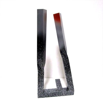 画像10: 銅やまと角型パイプ２口花器　黒淡雪散し