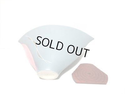 画像10: ミントグリーン１３.５号舟形生花・立花花器　T-３１－３６