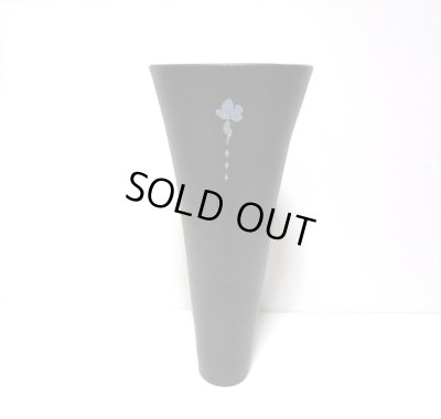 画像7: 一品作　黒５号丸立花器青海波紋様　T-３１－４１