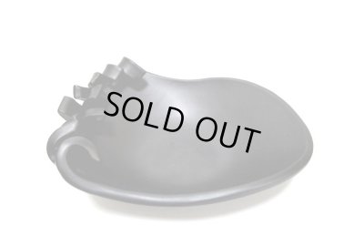 画像3: 特-６１２　手作り黒マット片巻角楕円皿鉢　