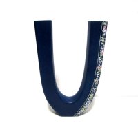 変形Ｕ字花器紺色　T-３１-６０