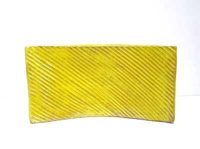 画像10: 特-６２５　手造り黄色変形角型合わせ花器