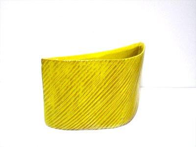 画像6: 特-６２５　手造り黄色変形角型合わせ花器