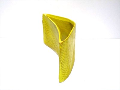 画像7: 特-６２５　手造り黄色変形角型合わせ花器