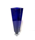 画像7: ガラス花器　瑠璃色１３.５号角型長瓶　G-１３０