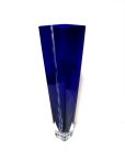 画像4: ガラス花器　瑠璃色１３.５号角型長瓶　G-１３０