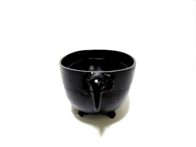 画像11: アルミ合金花器　８寸合金小判砂鉢 象耳付 古茶散らし