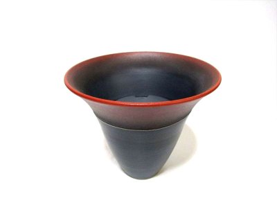 画像3: 茶ボカシ７.５号丸金線ラッパ花器　T-０２－１４