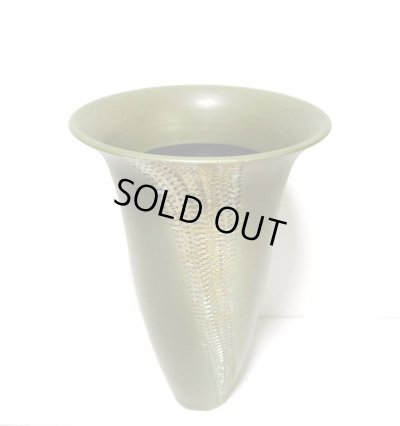 画像9: 作家物 オリーブグリーン７号丸生花・立華瓶　T-０２－２３