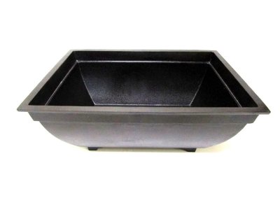 画像5: アルミ合金花器　尺三合金長角深砂鉢 古茶散らし　