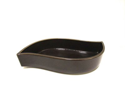 画像9: 特-６５２　アメ茶釉１１号ウエーブ足付コンポート