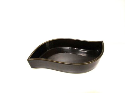 画像4: 特-６５２　アメ茶釉１１号ウエーブ足付コンポート