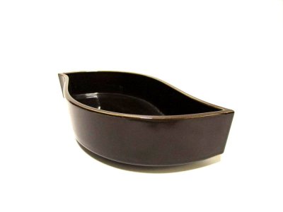 画像10: 特-６５２　アメ茶釉１１号ウエーブ足付コンポート