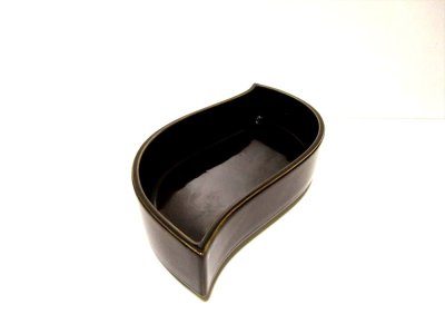 画像12: 特-６５２　アメ茶釉１１号ウエーブ足付コンポート