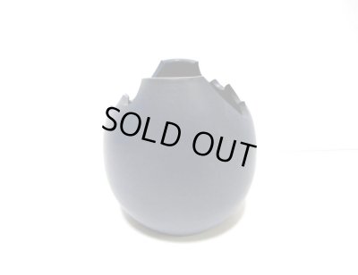 画像6: 特-６５５　手造り紺ボカシ波形切込み椀型