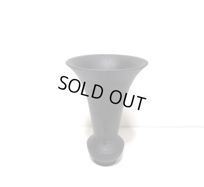 画像5: 作家物たて花　艶消し黒耳付角蕪型　T-０３－８