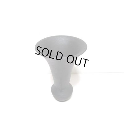 画像6: 作家物たて花　艶消し黒耳付角蕪型　T-０３－８