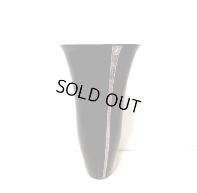 画像6: 作家物　黒５号丸細生花立花瓶　T-０３－１２