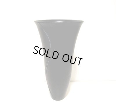 画像4: 作家物　黒５号丸細生花立花瓶　T-０３－１２