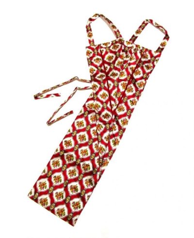画像1: プリント花袋（フラワーバッグ）赤 ロイヤルフラワー